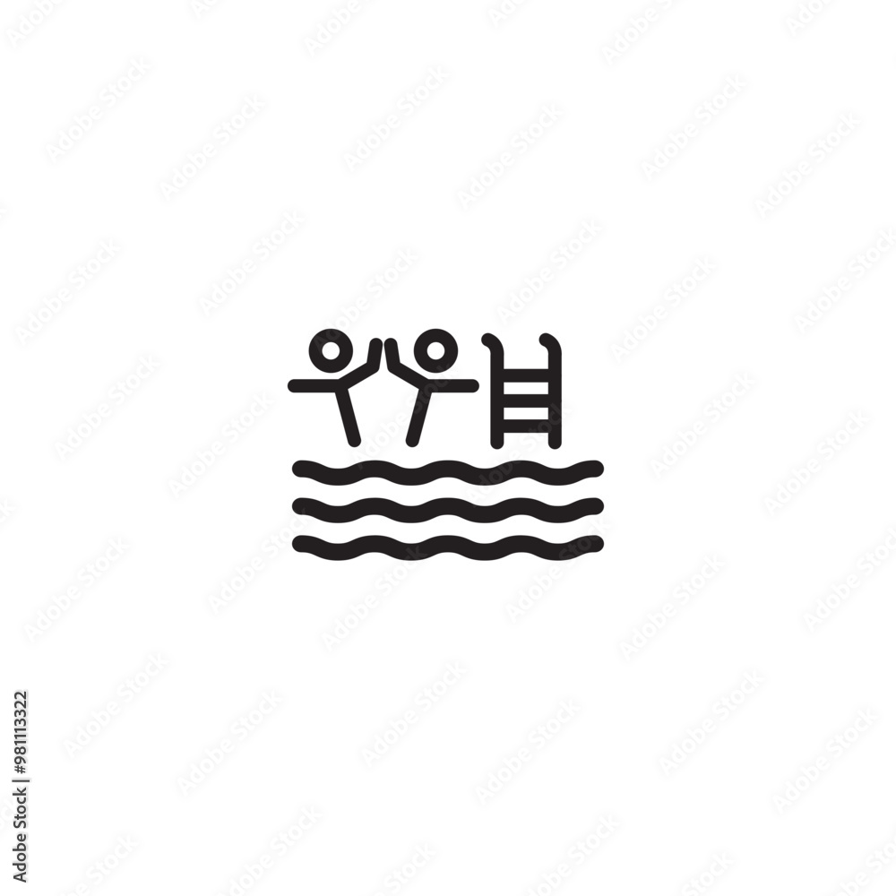 Swimming pool line icon vector illustration set. Editable icon. Swimming pool line icon vector illustration set. Editable icon.