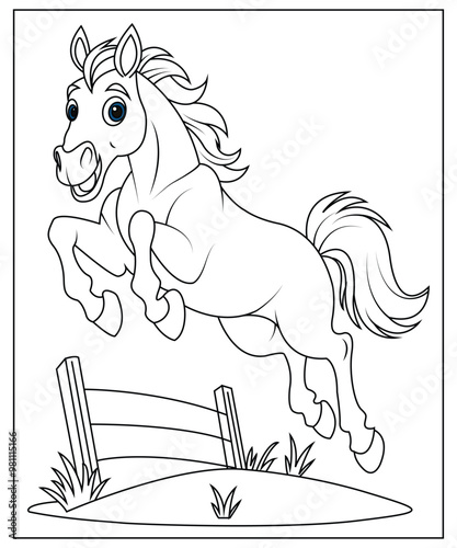 Horse coloring page for kids and adults