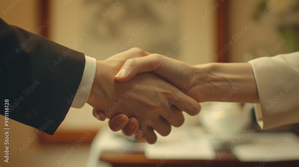 A Professional Handshake Signifying Partnership and Trust in Business Relationships