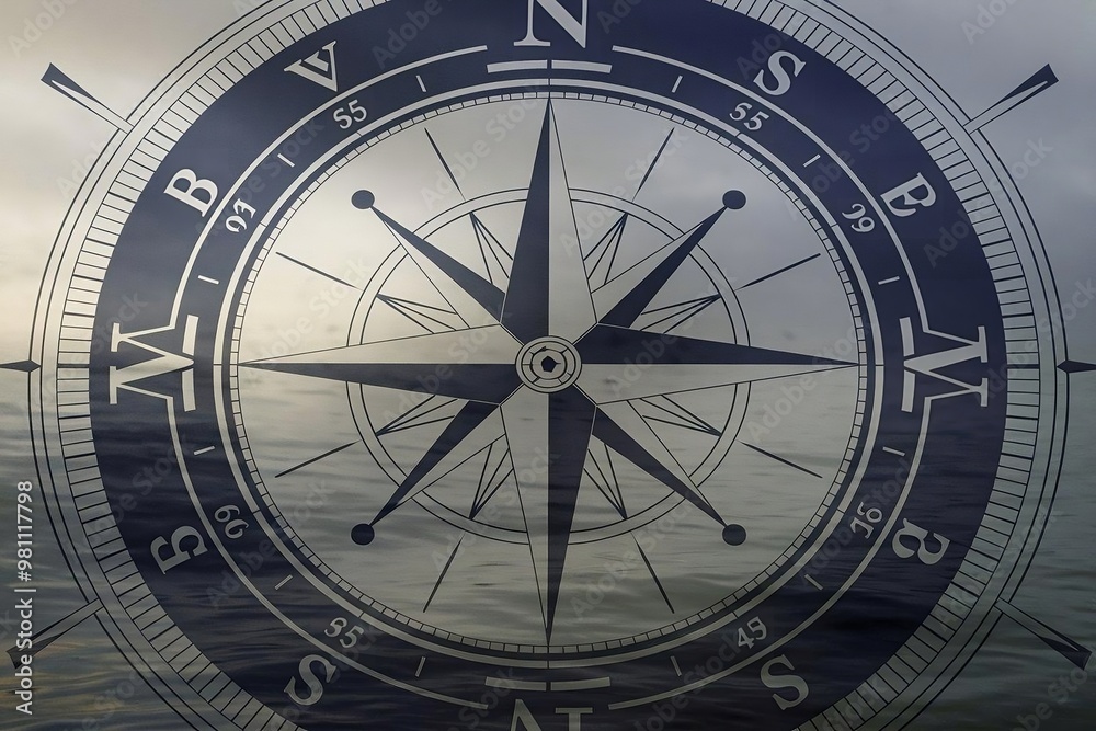 compass on the map compass on the map