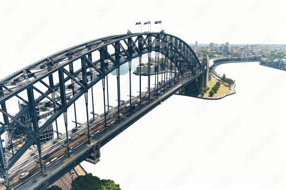 Aerial photo of the Sydney Harbour Bridge and its surroundings Aerial photo of the Sydney Harbour Bridge and its surroundings