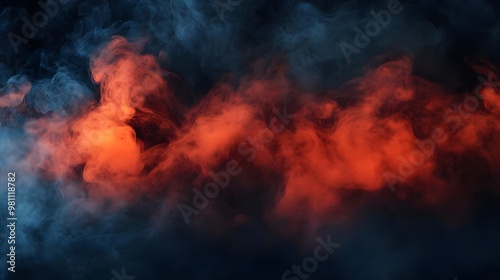 Abstract Smoke Background, Red and Blue Haze, Ethereal