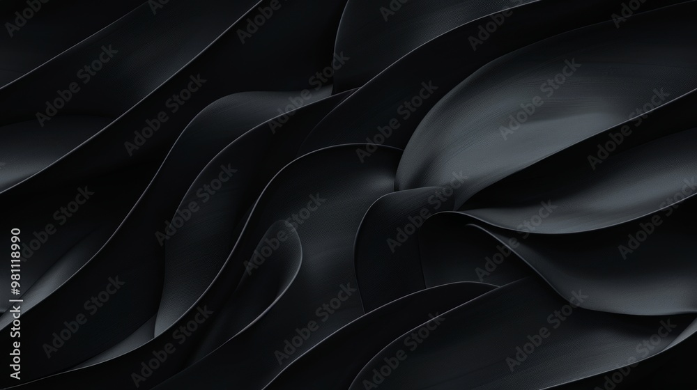 This backdrop presents a sophisticated arrangement of flowing black waves that create a sense of depth and fluidity, perfect for artistic applications or professional settings This backdrop presents a sophisticated arrangement of flowing black waves that create a sense of depth and fluidity, perfect for artistic applications or professional settings