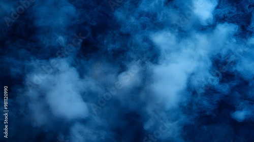 Blue Smoke Background, Abstract Texture, Mystical Vapor