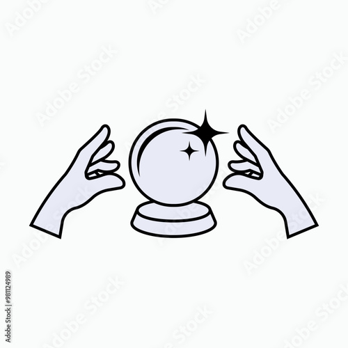 Prediction Icon. Paranormal, Mentalist Symbol.