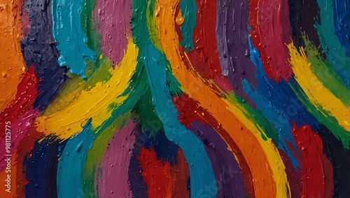 Abstract multicolored paint strokes.