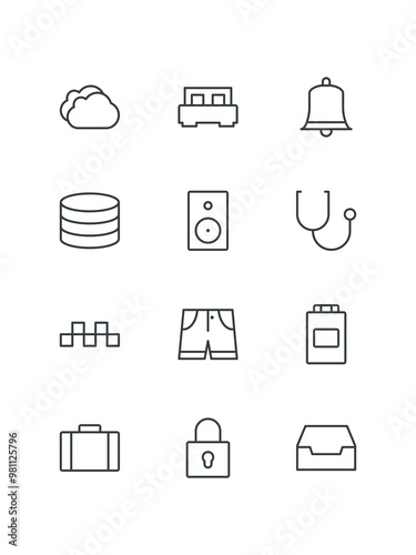 cloud computing icon set of icons for web design, vector illustration