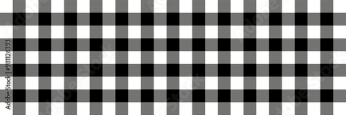 Seamless black and white checkered pattern with thin horizontal lines. Geometric background for textile, wallpaper, or print design