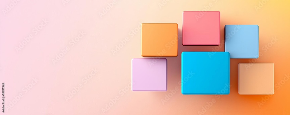 Fototapeta premium Modern background with geometric patterns, subtle gradients, dynamic abstract elements, bold colors, balanced composition, soft glow, visually striking and clean