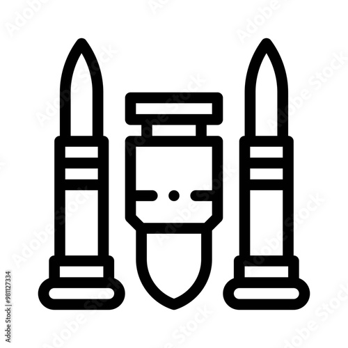 Military ammo line icon