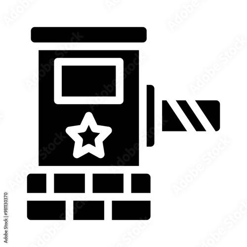 Military checkpoint glyph icon