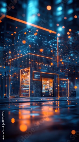 Dive into the Future with 3D Digital Icon - Innovative Technology Conc