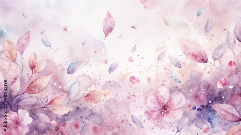 Obraz premium Abstract watercolor floral background in soft pink tones with copy space