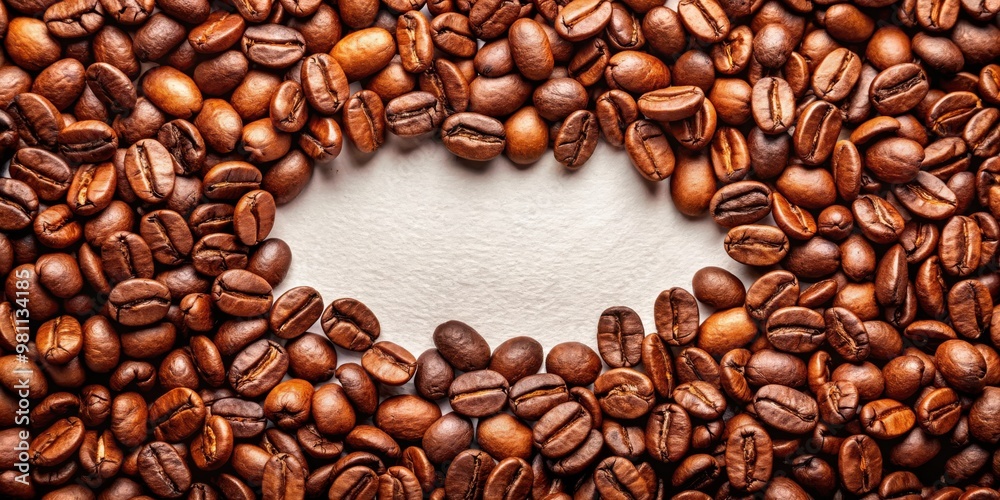 Fresh coffee beans with copy space for text or design Fresh coffee beans with copy space for text or design
