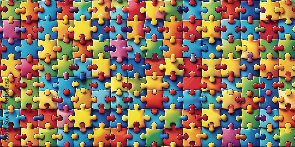 Abstract jigsaw puzzle pattern representing mental health care concept Abstract jigsaw puzzle pattern representing mental health care concept