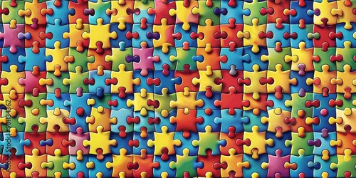 Abstract jigsaw puzzle pattern representing mental health care concept