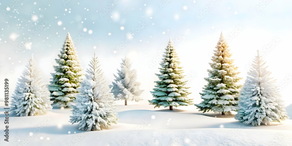 3D Soft Focus Winter Wonderland Background with Snow-Covered Trees and Gentle Snowfall � Perfect for Holiday Messages and Seasonal Designs on Isolated White 3D Soft Focus Winter Wonderland Background with Snow-Covered Trees and Gentle Snowfall � Perfect for Holiday Messages and Seasonal Designs on Isolated White