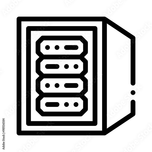 server rack line icon