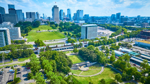 Aerial View of Nashville Skyline and Bicentennial Capitol Mall Park photo