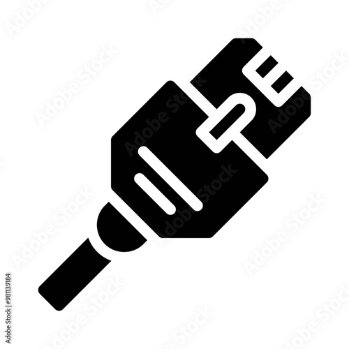 network cable glyph icon