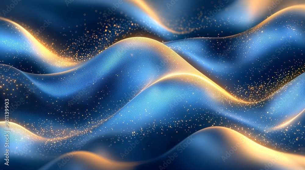 Abstract Blue and Gold Wave Background Abstract Blue and Gold Wave Background