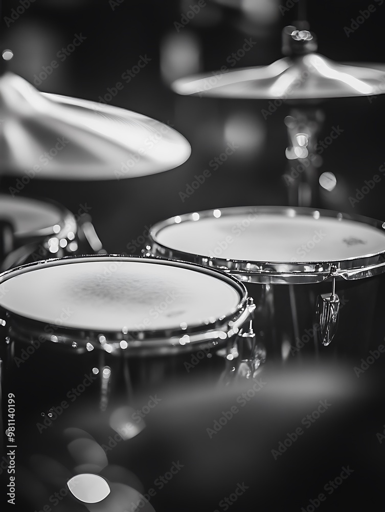 Fototapeta premium A close-up shot of a drum set with cymbals.