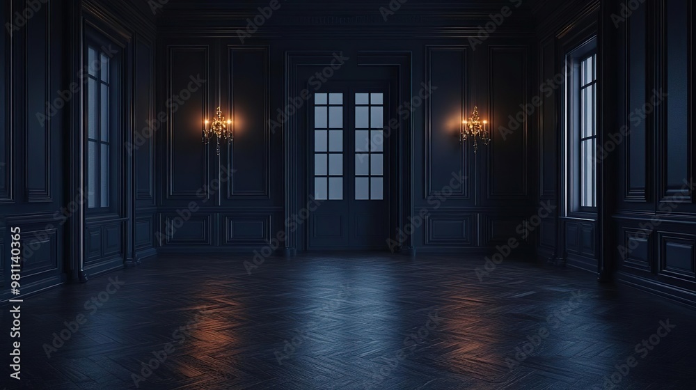 A dark, elegant room featuring intricate wall details, dim lighting, and a mysterious atmosphere perfect for unique storytelling. A dark, elegant room featuring intricate wall details, dim lighting, and a mysterious atmosphere perfect for unique storytelling.