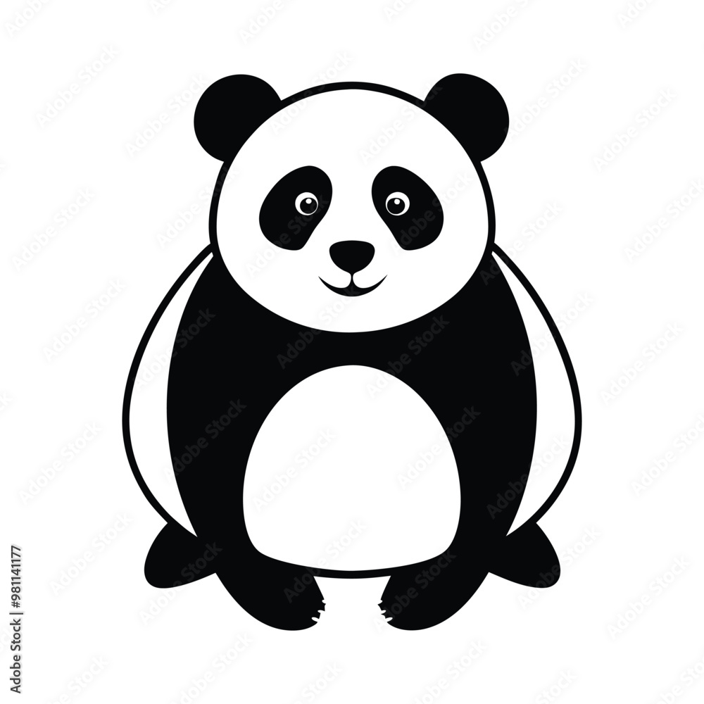 Panda Silhouette vector art file, Panda Silhouette art illustration . Panda Silhouette vector art file, Panda Silhouette art illustration .