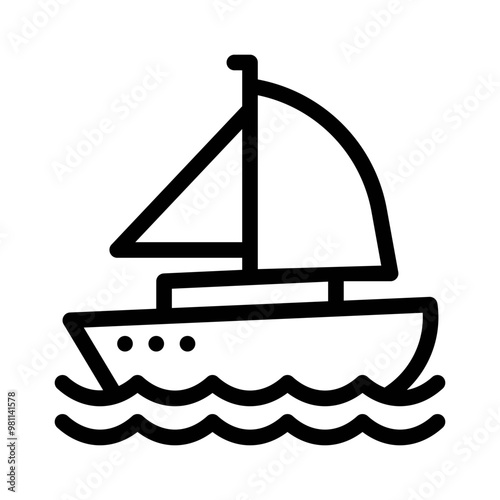 sailboat line icon