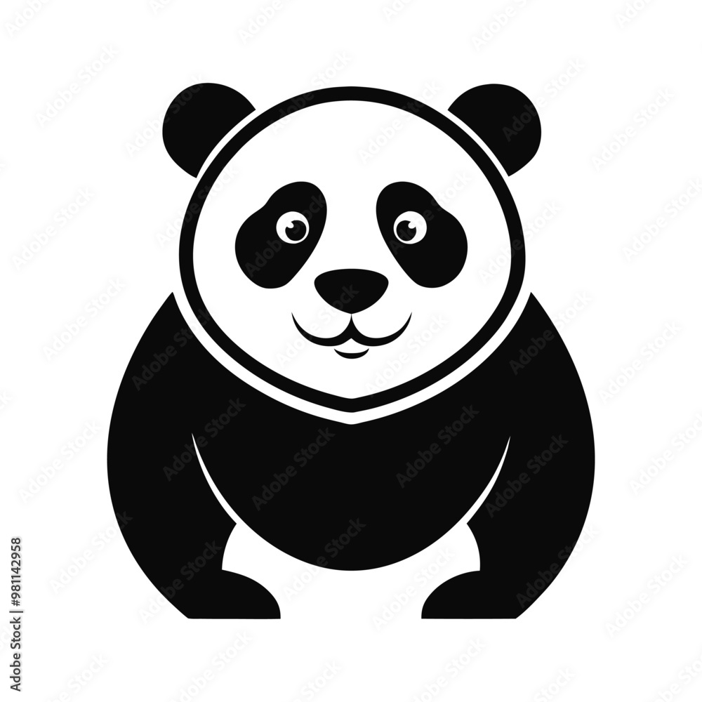 Panda Silhouette vector art file, Panda Silhouette art illustration .