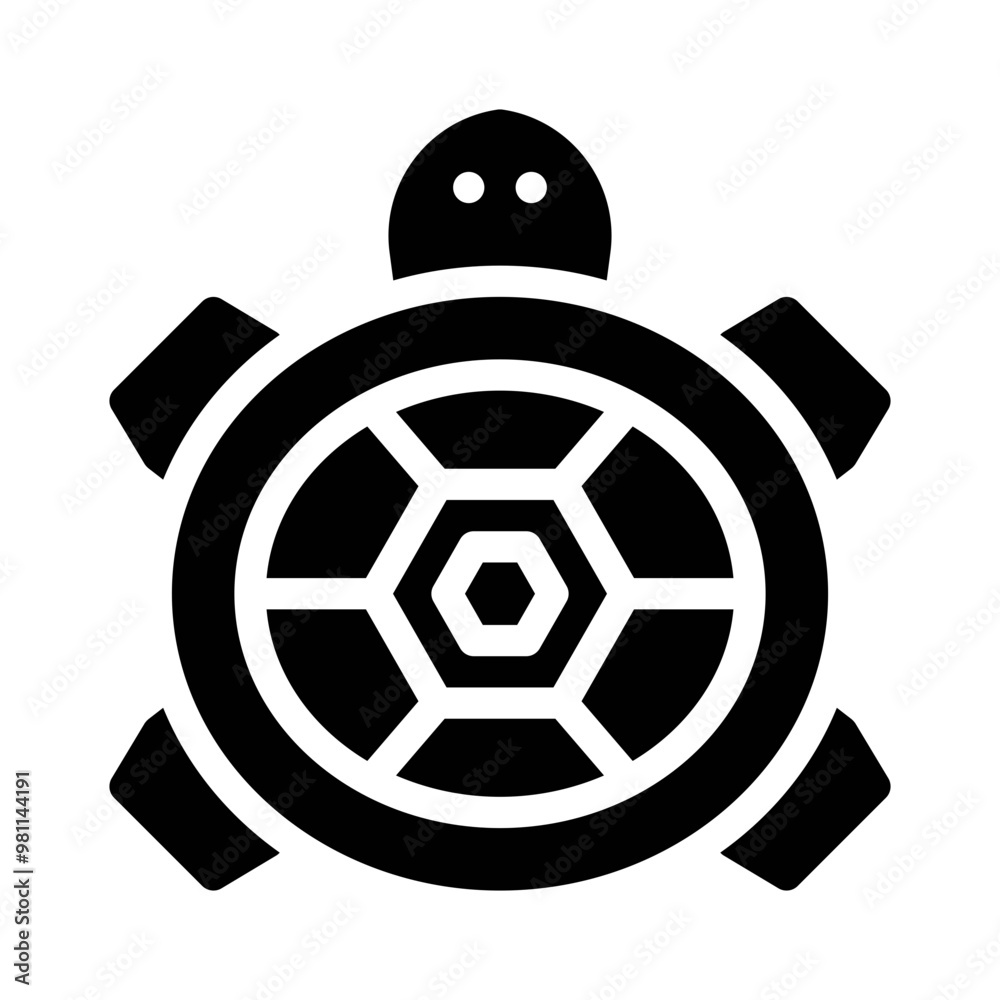 Obraz premium sea turtle glyph icon
