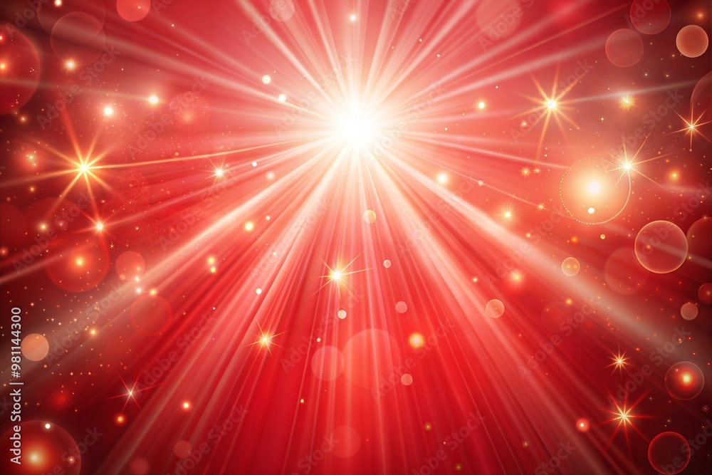 Red beams of light with sparkling stars celebration background Red beams of light with sparkling stars celebration background