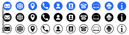 Set of Contact and Web icons.Vector
