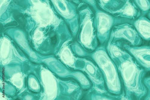 Abstract turquoise and white marbled background pattern with fluid shapes and swirls. photo