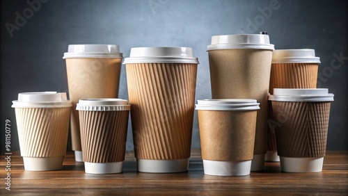 Wallpaper Mural Variety of disposable coffee cups in different sizes for takeaway Torontodigital.ca