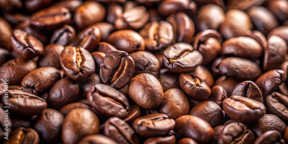 Soft focus shot of medium-dark roasted peaberry coffee beans with a depth of field effect Soft focus shot of medium-dark roasted peaberry coffee beans with a depth of field effect