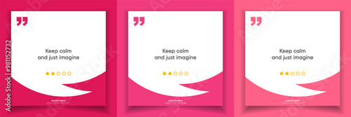 3D bubble testimonial banner, quote, infographic. Social media post template designs for quotes. Empty speech bubbles, quote bubbles and text box. Vector Illustration EPS10.