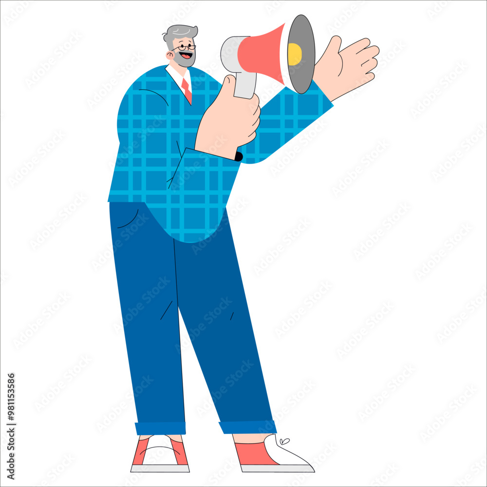 Older Businessman. Flat Vector Illustration Older Businessman. Flat Vector Illustration