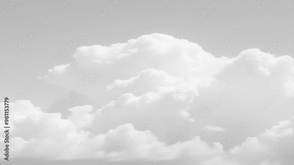 White Clouds from above. Aerial view of the fluffy white cloud on blue sky. Top view from an airplane over white clouds