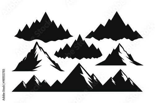 Explore the beauty of nature with this Different Mountain Vector illustration, perfect for outdoor-themed designs, logos, and adventure-related projects. Ideal for nature lovers and travel enthusiasts