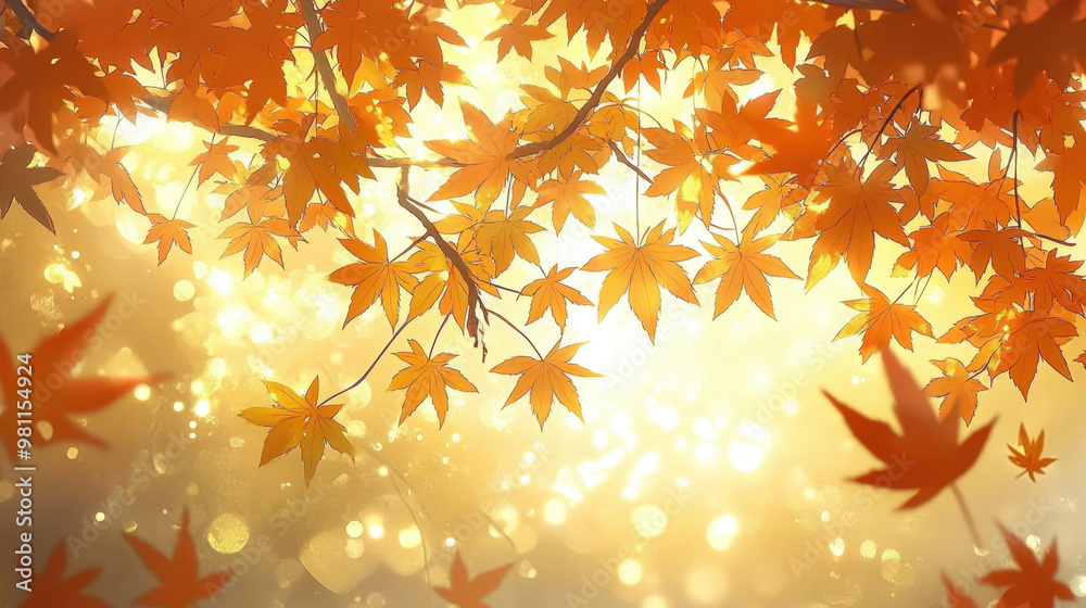 Autumn outdoor nature scenery in illustration style Autumn outdoor nature scenery in illustration style