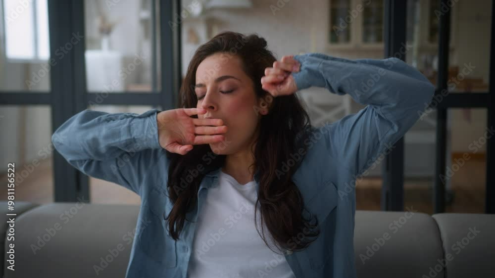Caucasian sad upset stressed tired exhausted fatigued overworked Caucasian woman stretch at home couch relax stretching arms hands at sofa female girl sleepy lady health problem bad feeling unhealthy Caucasian sad upset stressed tired exhausted fatigued overworked Caucasian woman stretch at home couch relax stretching arms hands at sofa female girl sleepy lady health problem bad feeling unhealthy