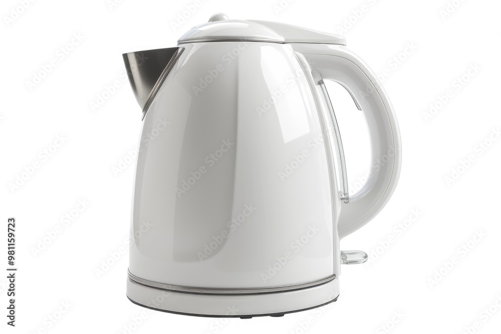 A white electric tea kettle on a white background A white electric tea kettle on a white background