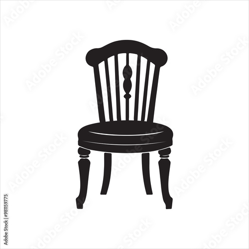 Chair silhouette vector style On white background
