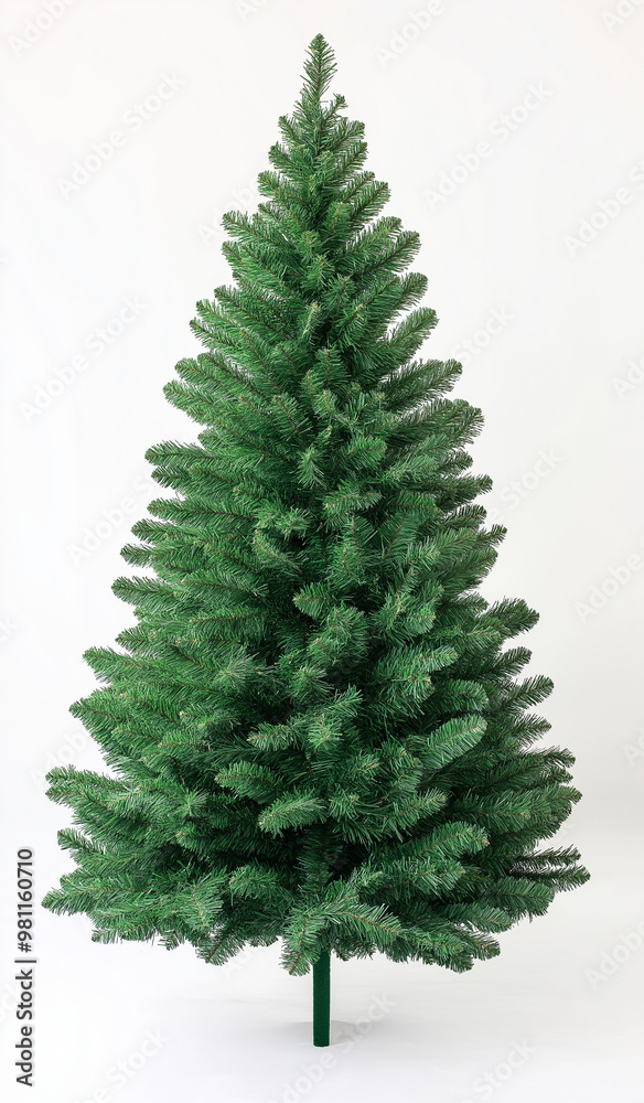 Fototapeta premium Realistic Artificial PVC Christmas Tree Isolated on White Background