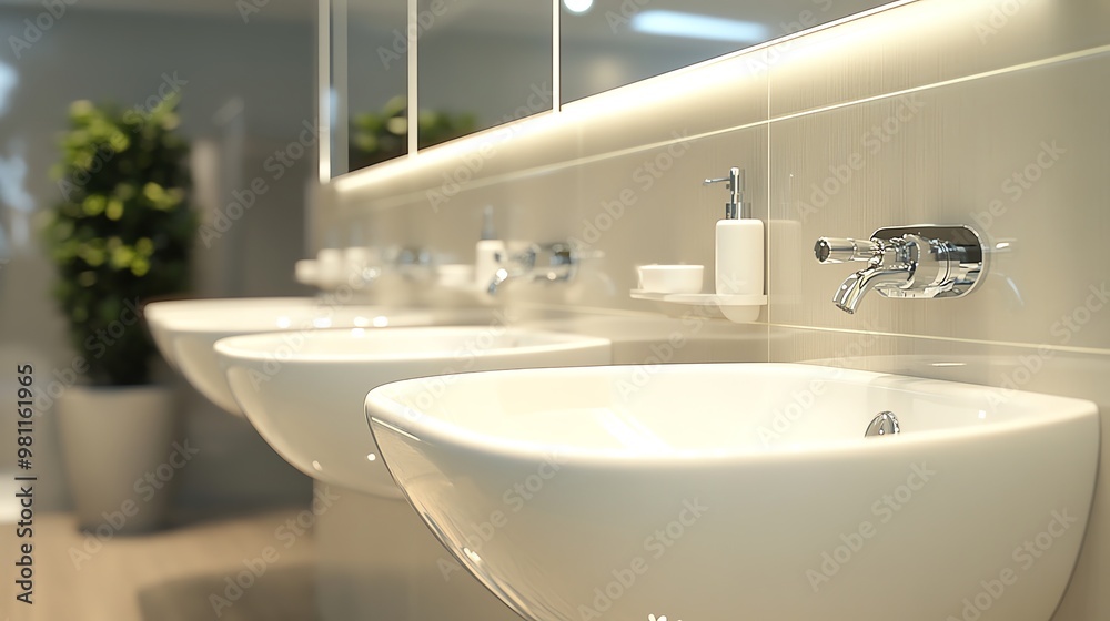 Modern salon sinks with stylish wood-like wall decor Modern salon sinks with stylish wood-like wall decor