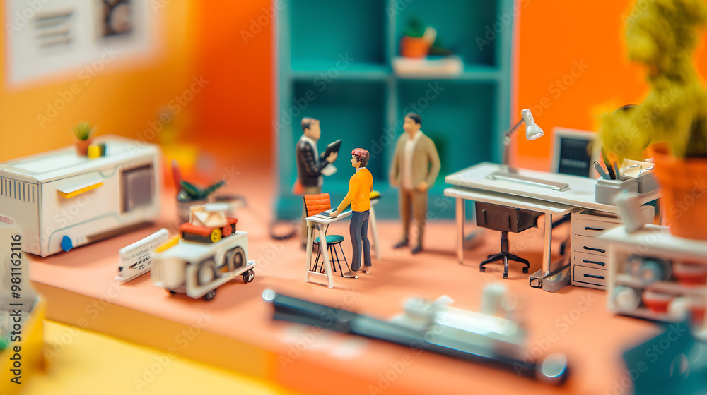 Naklejka premium miniature business poster