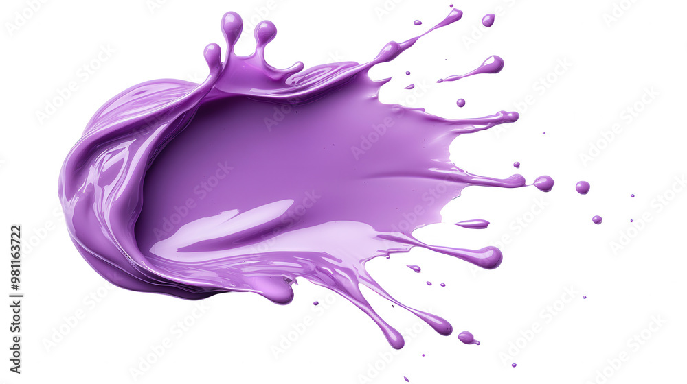 Vibrant purple paint splash isolated on a white background, ideal for creative projects and artistic designs. Vibrant purple paint splash isolated on a white background, ideal for creative projects and artistic designs.