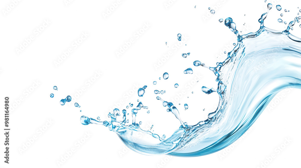 A dynamic splash of clear water on a transparent background, showcasing natural movement and fluid elegance.