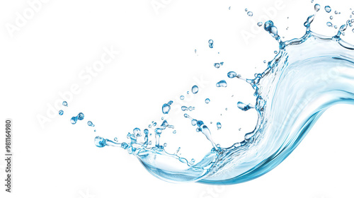 Obraz na płótnie A dynamic splash of clear water on a transparent background, showcasing natural movement and fluid elegance. w salonie